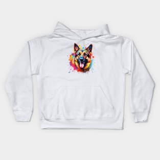 German Shepherd Art Kids Hoodie